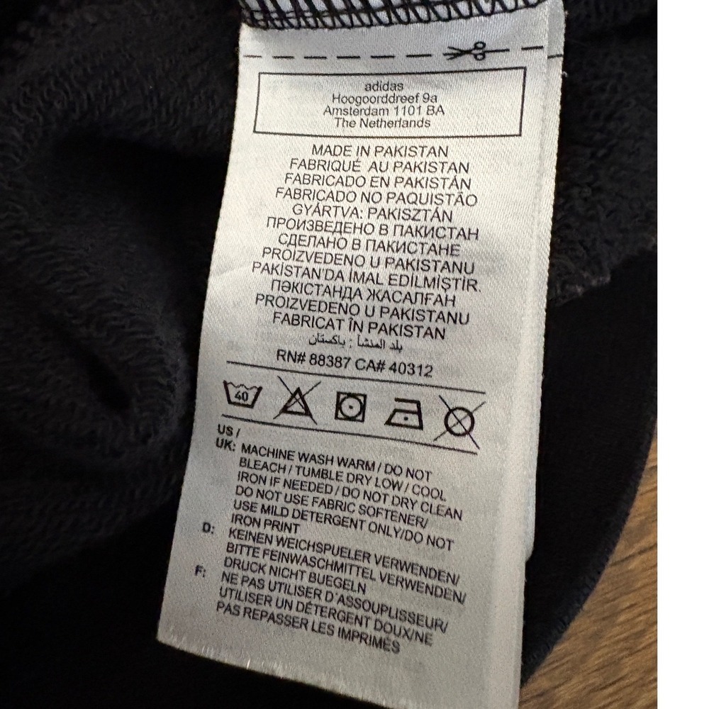 Adidas Trefoil Logo Hoodie Black Pullover Sweatshirt Mens Size Small - Picture 4 of 8